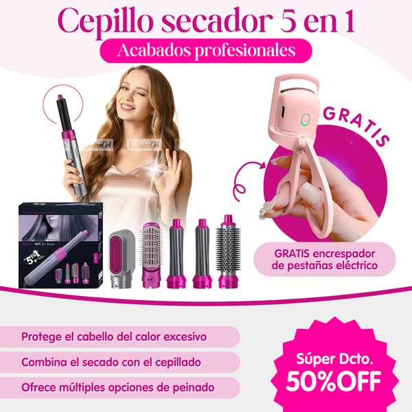 Cepillo secador eléctrico 5 en 1